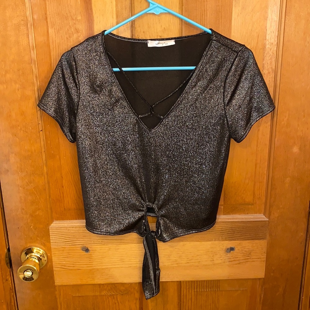 Black sparkle top